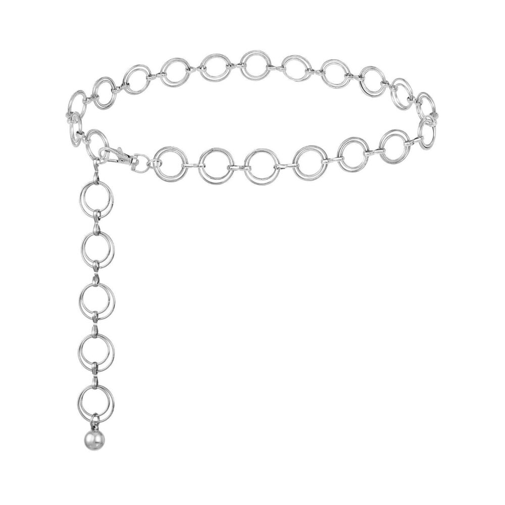 Chain Belt for Women Metal Belts Fashion Waist Belts for Dress Double O